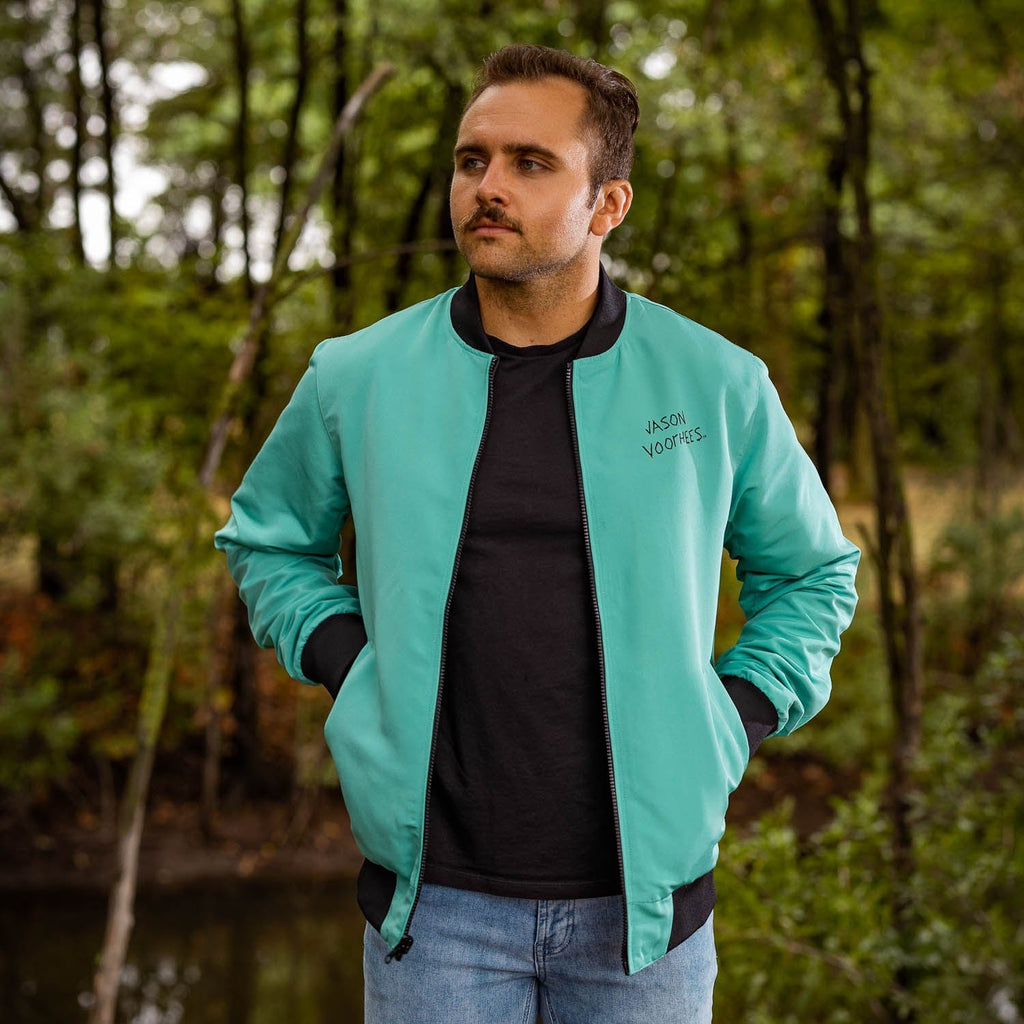 RSVLTS Friday at Crystal Lake Reversible Bomber Jacket in Black — detail 6