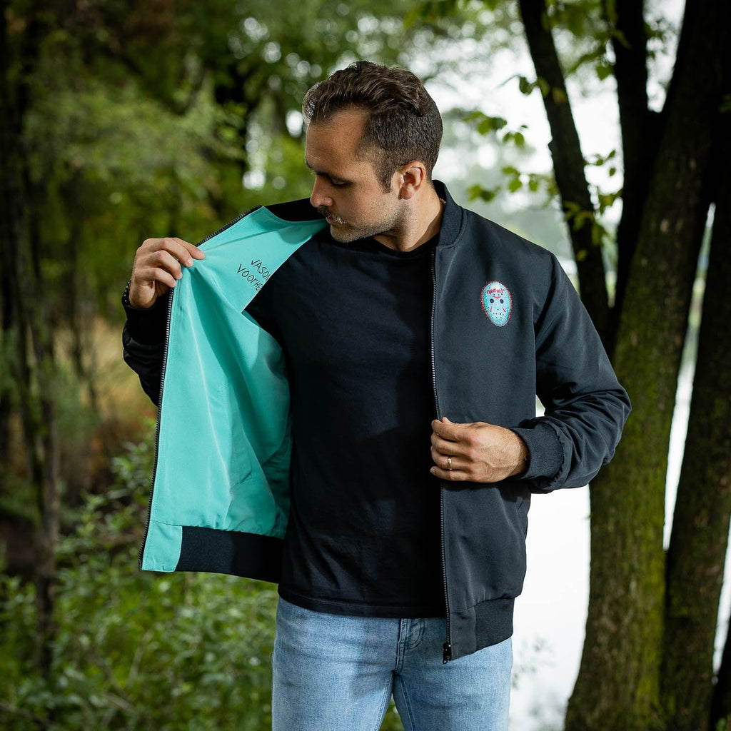 RSVLTS Friday at Crystal Lake Reversible Bomber Jacket in Black — detail 7