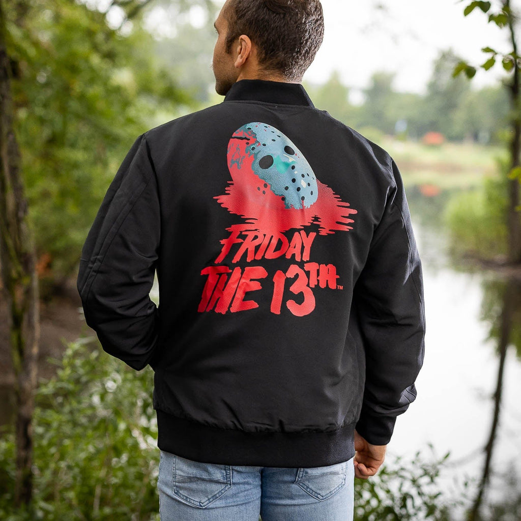RSVLTS Friday at Crystal Lake Reversible Bomber Jacket in Black — detail 3