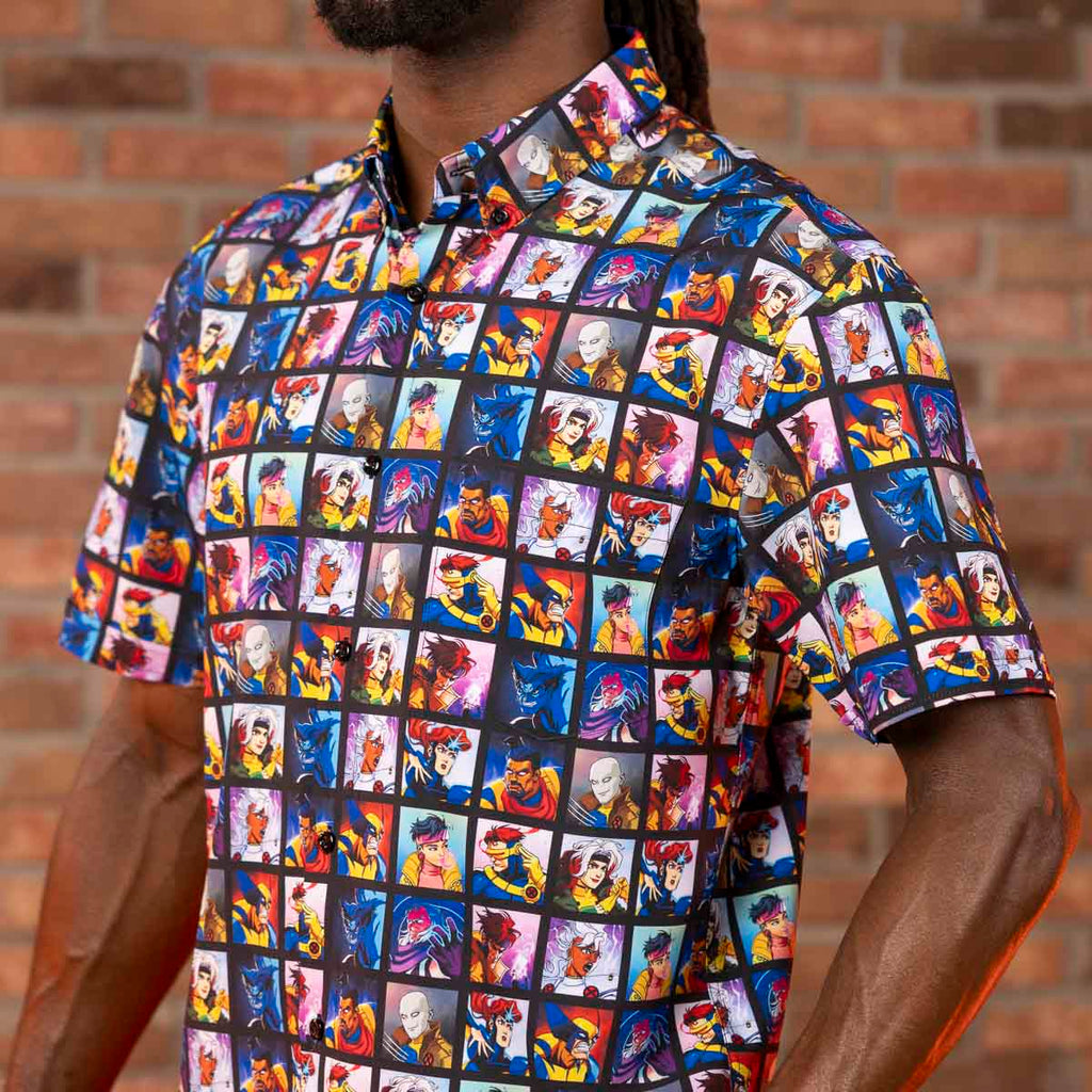 RSVLTS Uncanny Collage KUNUFLEX Short Sleeve Shirt in Multicolor — detail 4