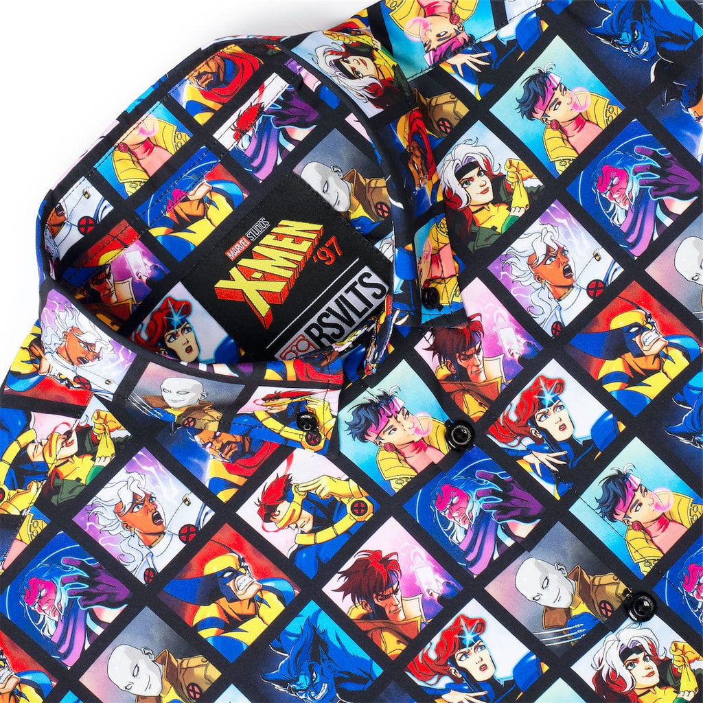 RSVLTS Uncanny Collage KUNUFLEX Short Sleeve Shirt in Multicolor — detail 6