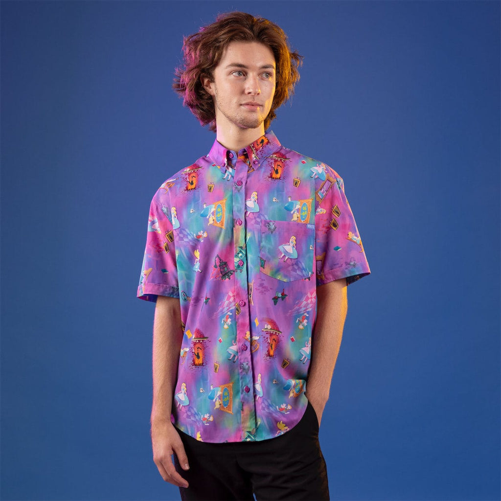 RSVLTS Down the Rabbit Hole KUNUFLEX Short Sleeve Shirt in Pink — detail 5