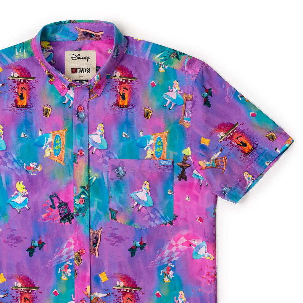 RSVLTS Down the Rabbit Hole KUNUFLEX Short Sleeve Shirt in Pink — detail 4