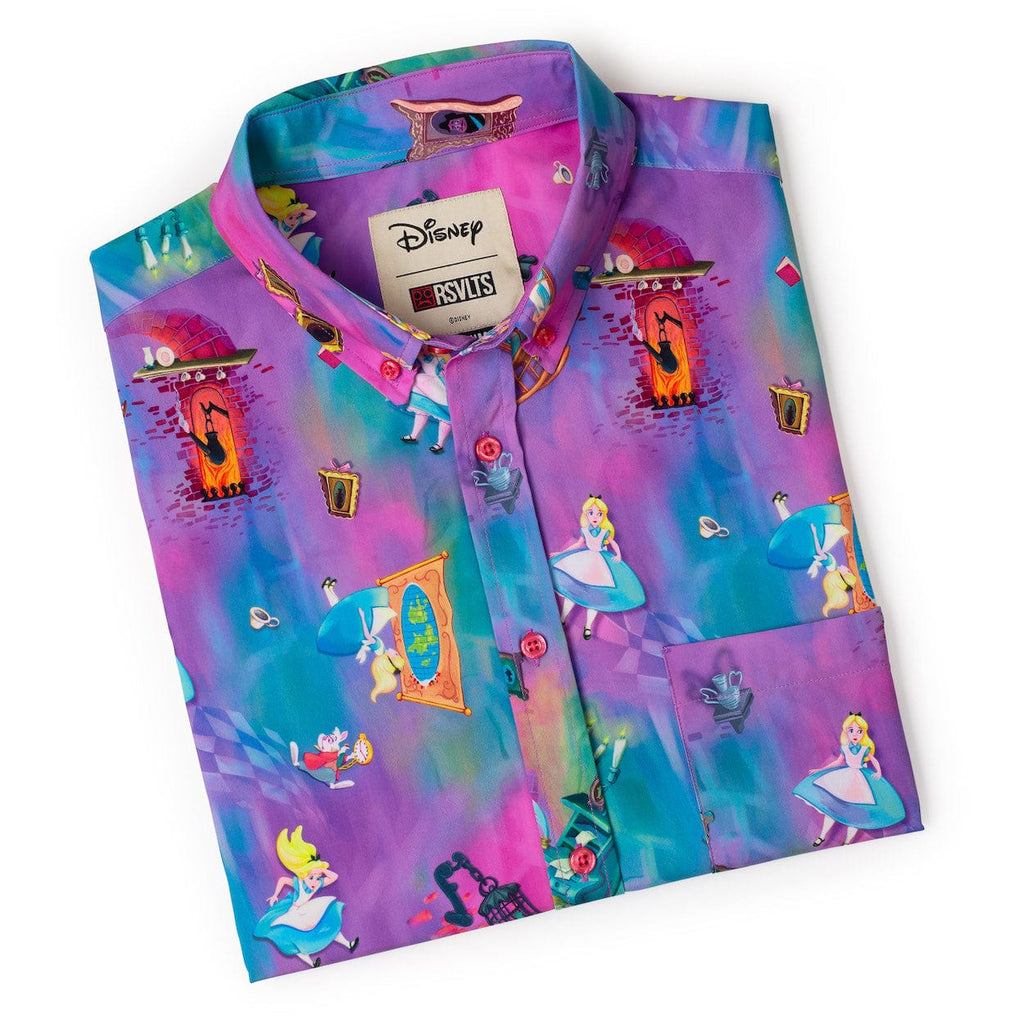 RSVLTS Down the Rabbit Hole KUNUFLEX Short Sleeve Shirt in Pink — detail 10