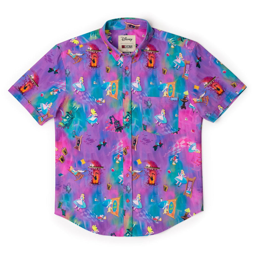 RSVLTS Down the Rabbit Hole KUNUFLEX Short Sleeve Shirt in Pink — detail 6