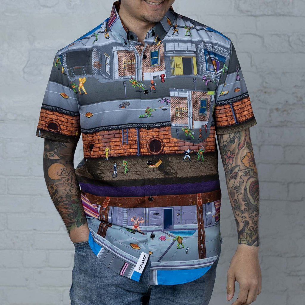 RSVLTS Button Mashers KUNUFLEX Short Sleeve Shirt in Multicolor — detail 4