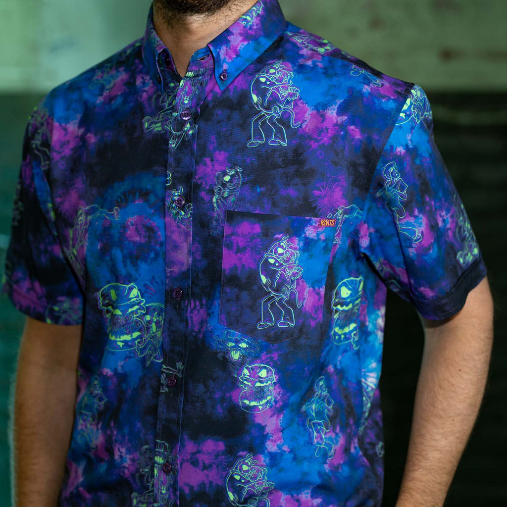 RSVLTS Zoinks!!! KUNUFLEX Short Sleeve Shirt in Blue — detail 8
