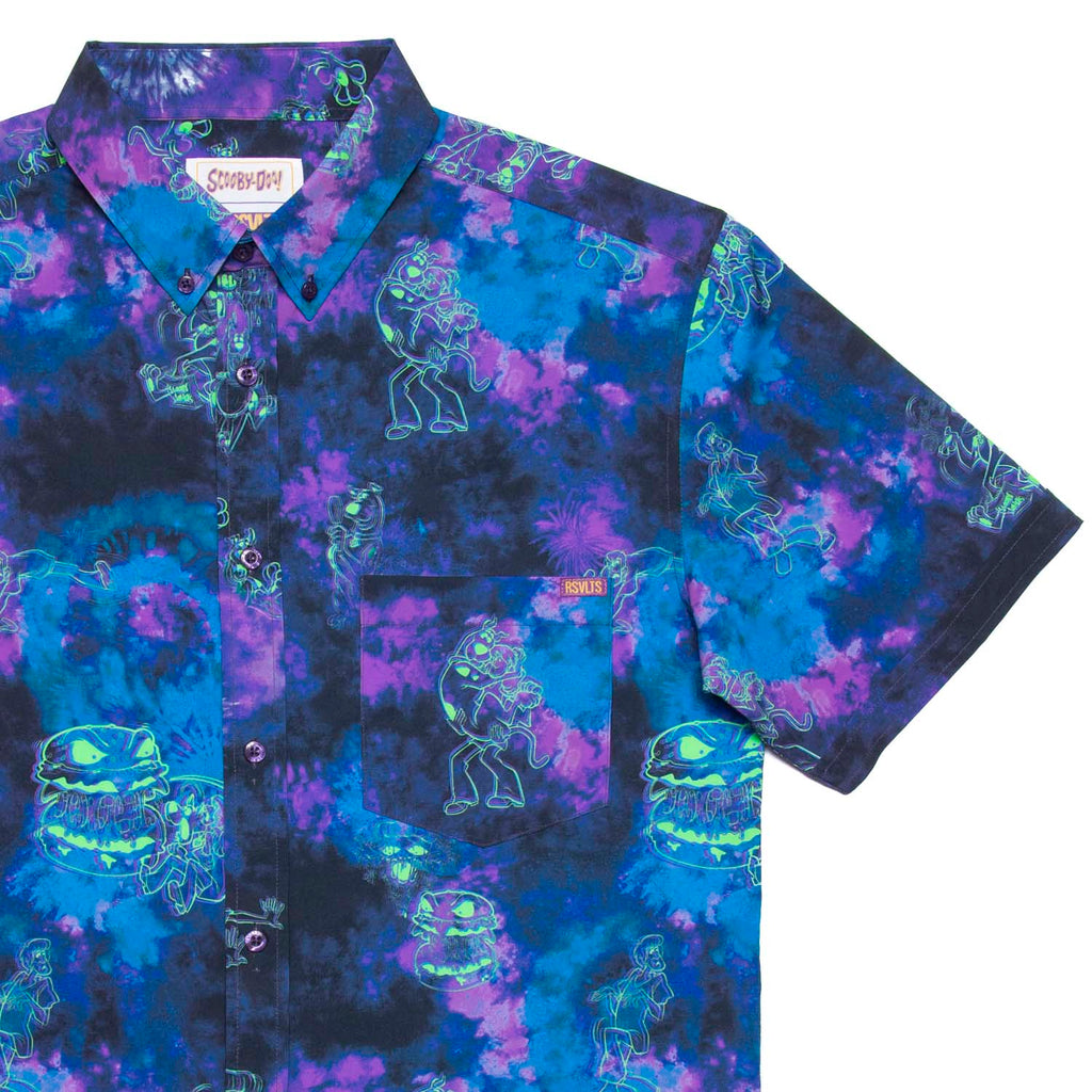 RSVLTS Zoinks!!! KUNUFLEX Short Sleeve Shirt in Blue — front view
