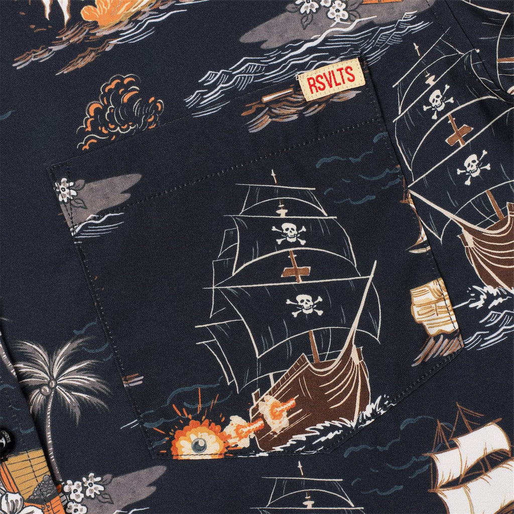 RSVLTS Days of Plunder KUNUFLEX Short Sleeve Shirt in Black — detail 2