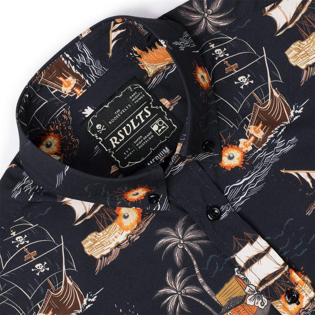 RSVLTS Days of Plunder KUNUFLEX Short Sleeve Shirt in Black — detail 6