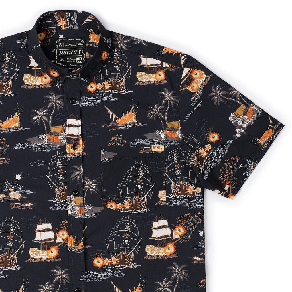 RSVLTS Days of Plunder KUNUFLEX Short Sleeve Shirt in Black — detail 4