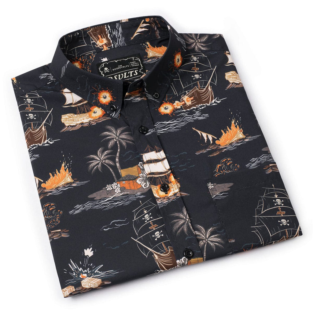 RSVLTS Days of Plunder KUNUFLEX Short Sleeve Shirt in Black — detail 8