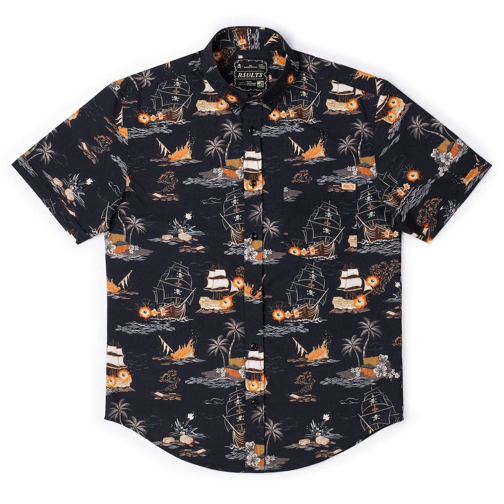RSVLTS Days of Plunder KUNUFLEX Short Sleeve Shirt in Black — detail 5