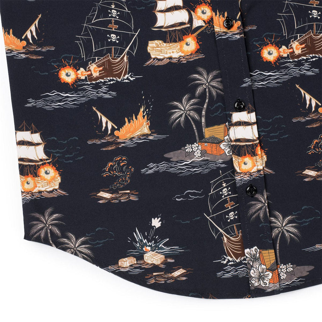 RSVLTS Days of Plunder KUNUFLEX Short Sleeve Shirt in Black — detail 7