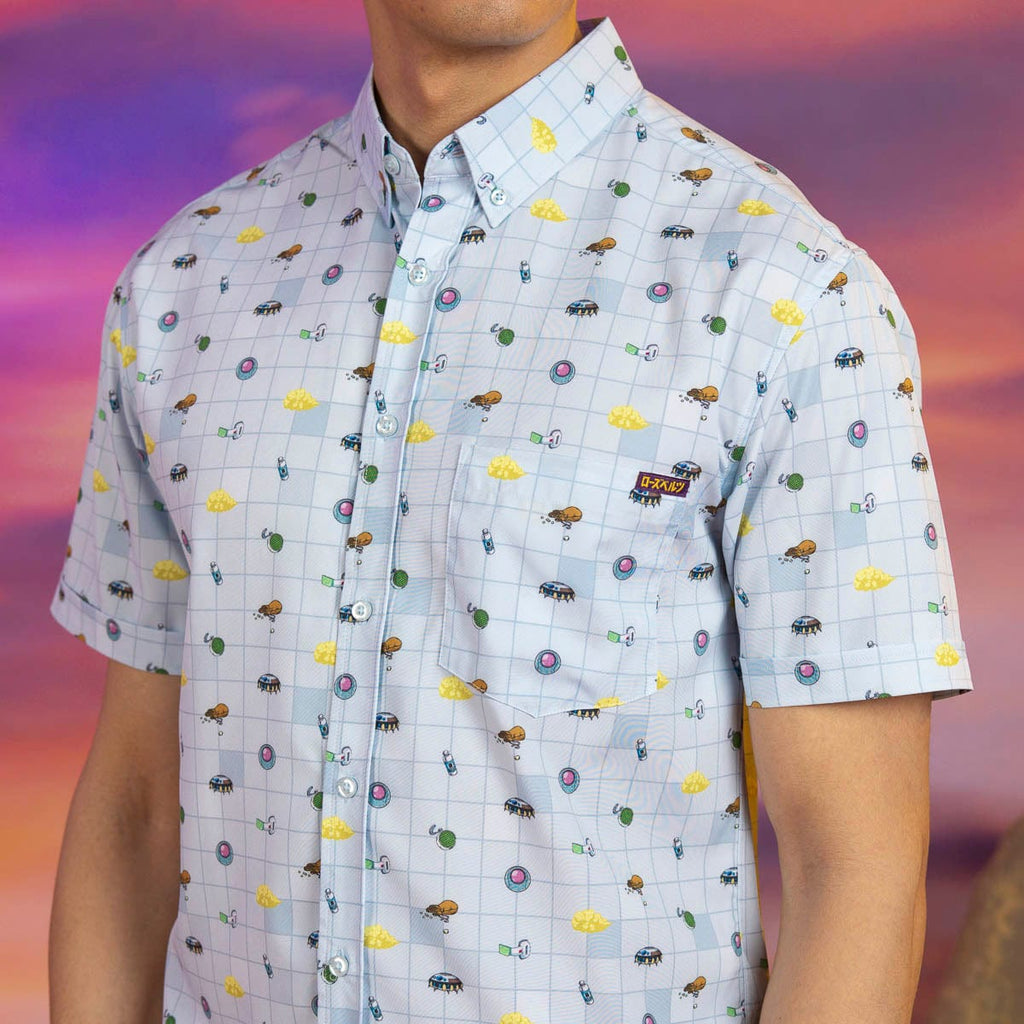 RSVLTS Gear & Grid KUNUFLEX Short Sleeve Shirt in Blue — detail 9