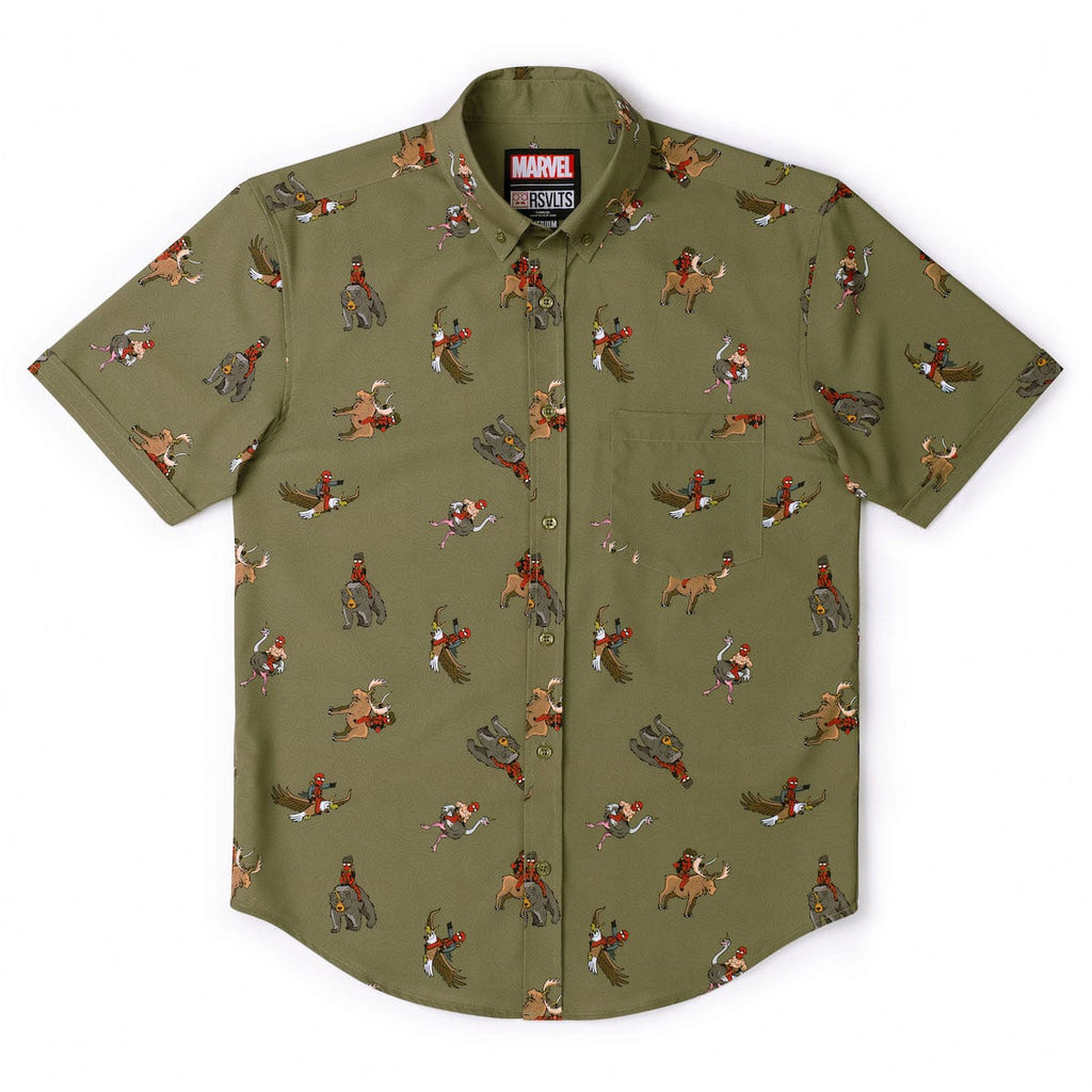 RSVLTS Deady Riding Things KUNUFLEX Short Sleeve Shirt in Green — detail 8