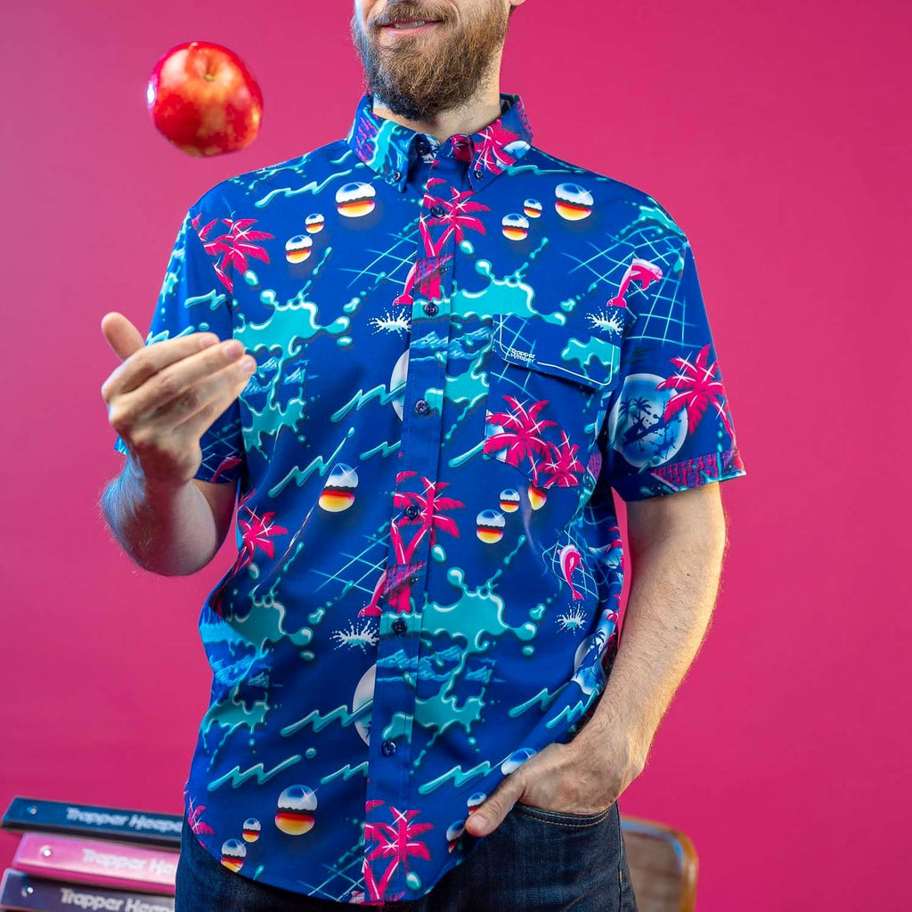 RSVLTS The Teacher’s Pet KUNUFLEX Short Sleeve Shirt in Blue — detail 4