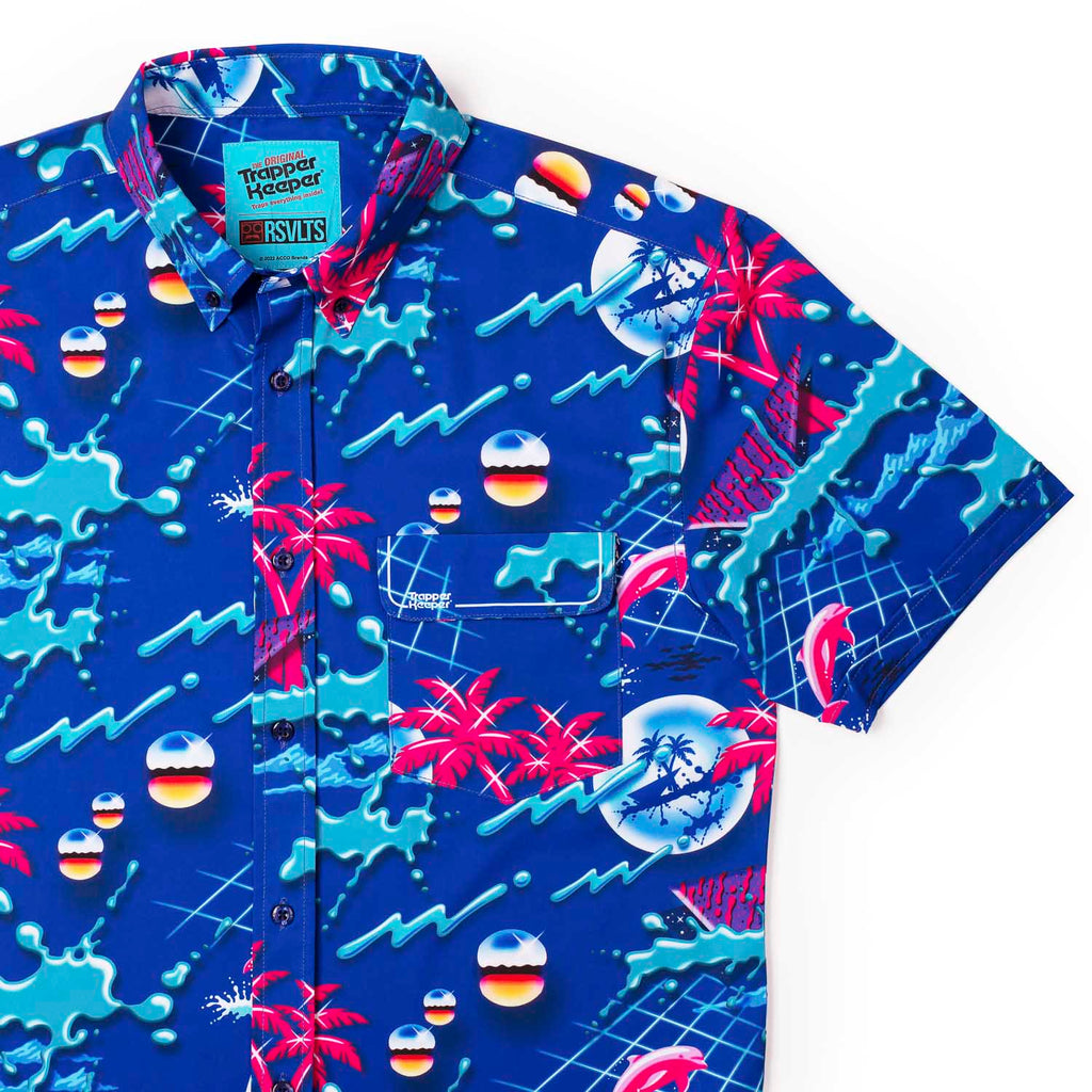 RSVLTS The Teacher’s Pet KUNUFLEX Short Sleeve Shirt in Blue — front view
