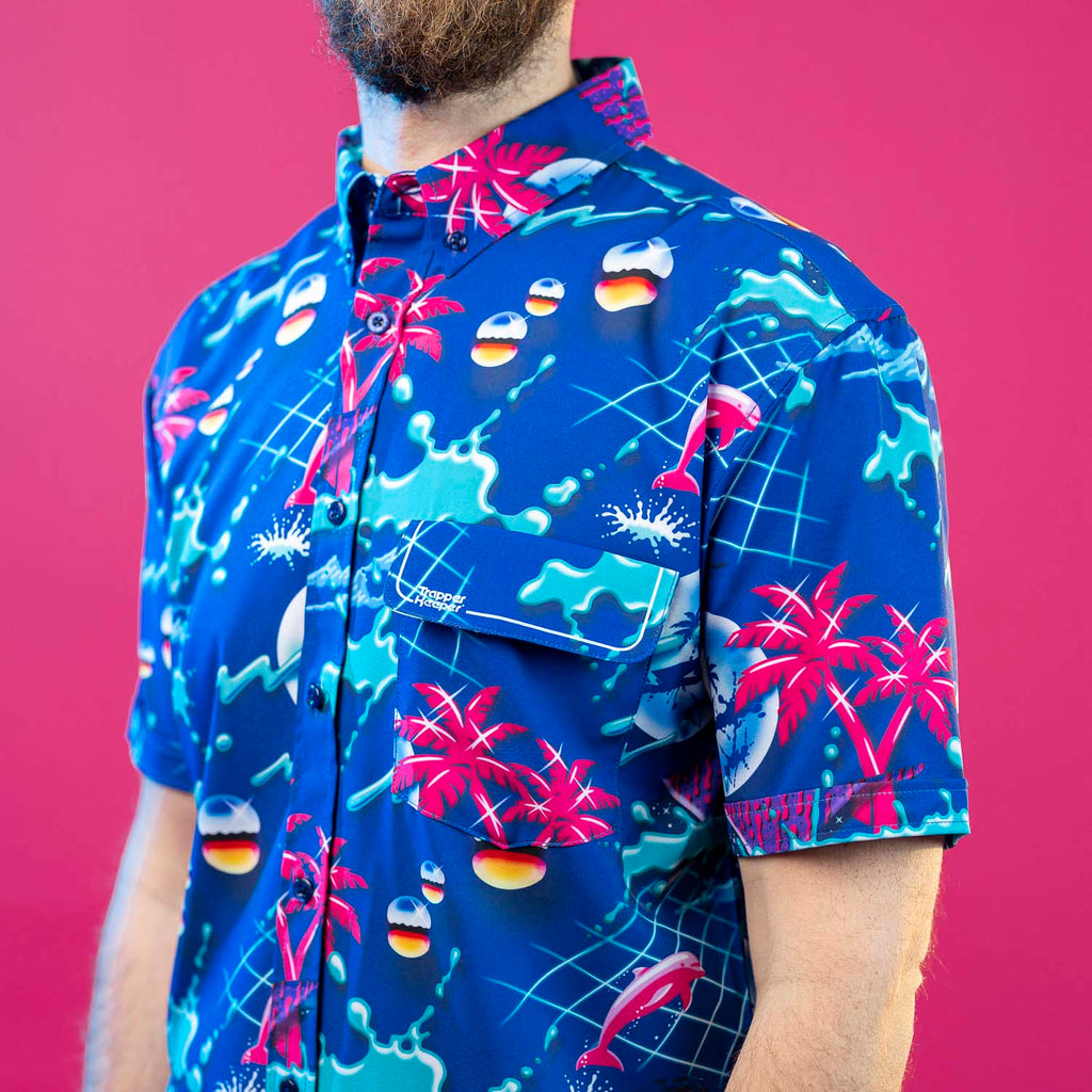 RSVLTS The Teacher’s Pet KUNUFLEX Short Sleeve Shirt in Blue — detail 7