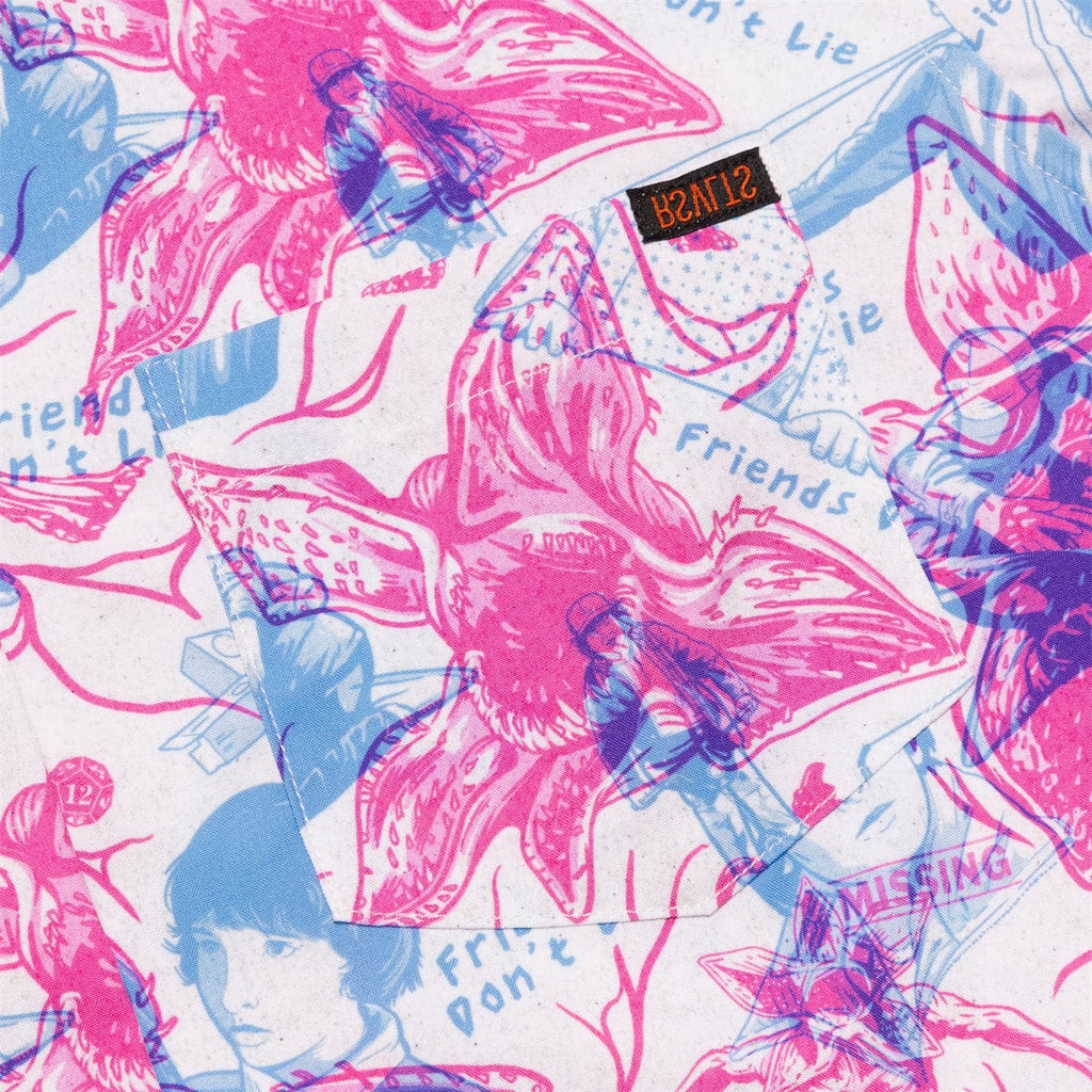 RSVLTS Friends Don't Lie Women's KUNUFLEX Short Sleeve Shirt in Blue — detail 7
