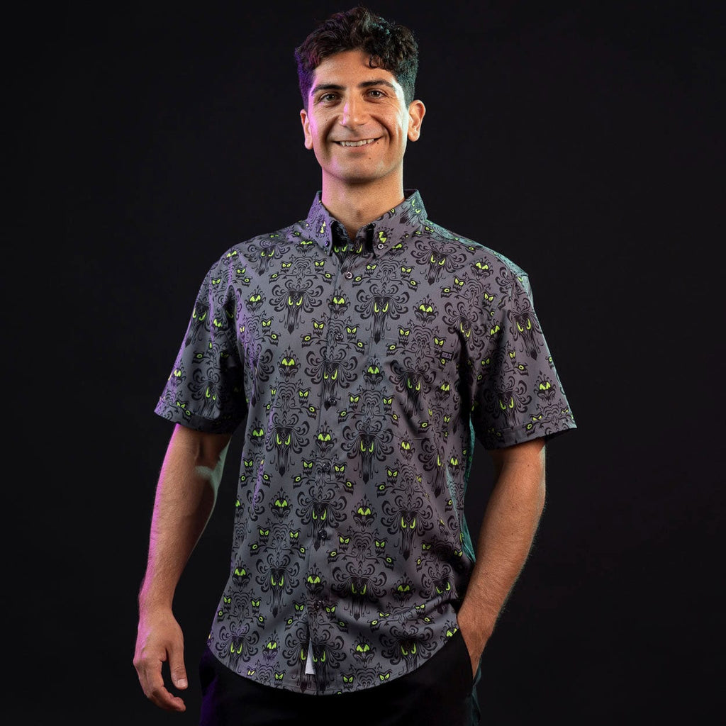 RSVLTS Wall Creeps KUNUFLEX Short Sleeve Shirt in Gray — detail 6