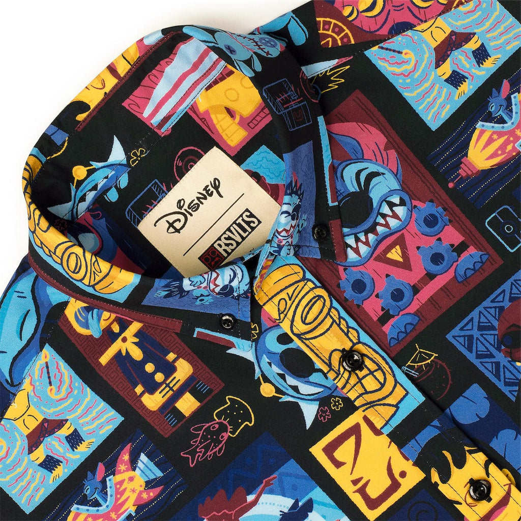 RSVLTS Tiki-terrestrial KUNUFLEX Short Sleeve Shirt in Black — detail 8