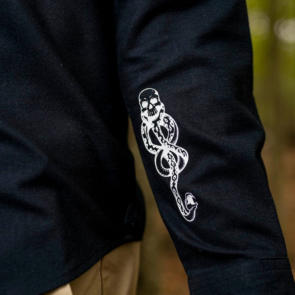 RSVLTS The Dark Mark BorlandFlex Long Sleeve Flannel in Black — detail 4