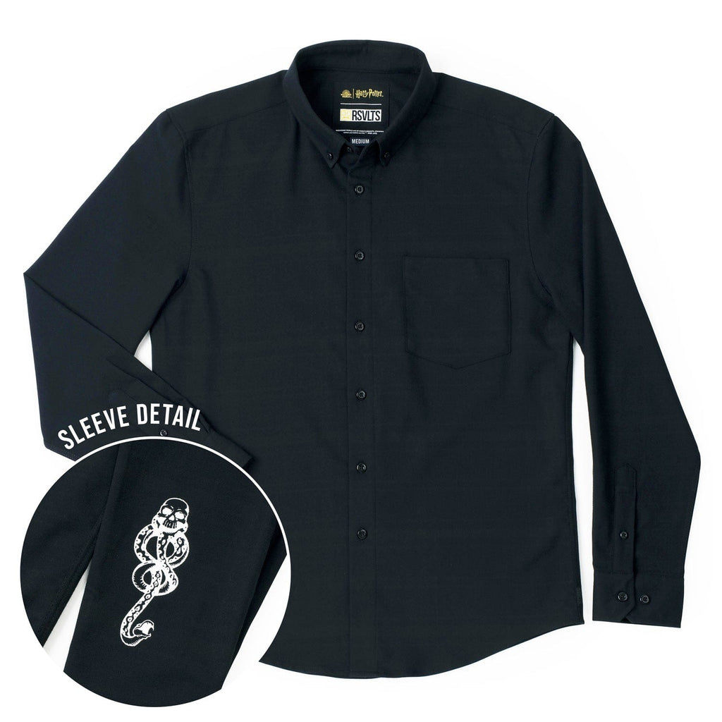 RSVLTS The Dark Mark BorlandFlex Long Sleeve Flannel in Black — front view