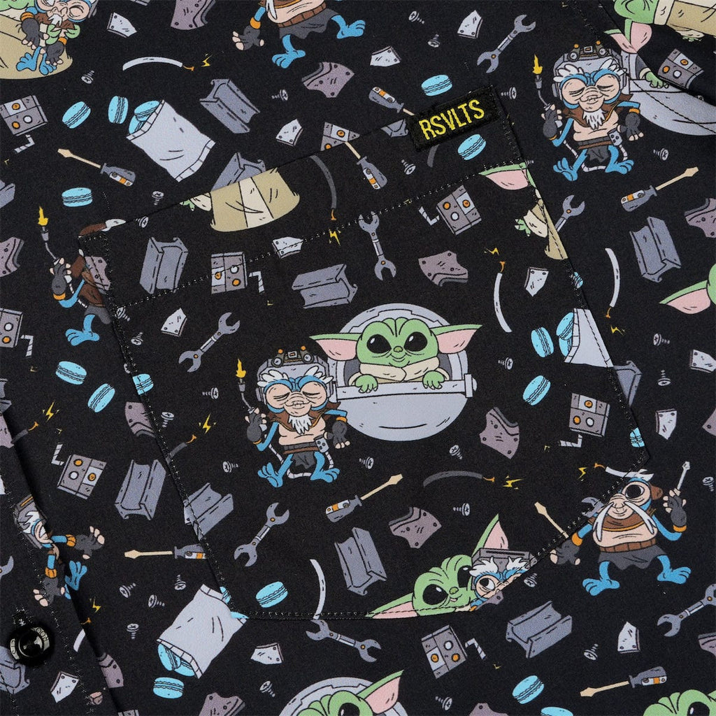 RSVLTS Frik 'n' Grogu KUNUFLEX Short Sleeve Shirt in Black — detail 4