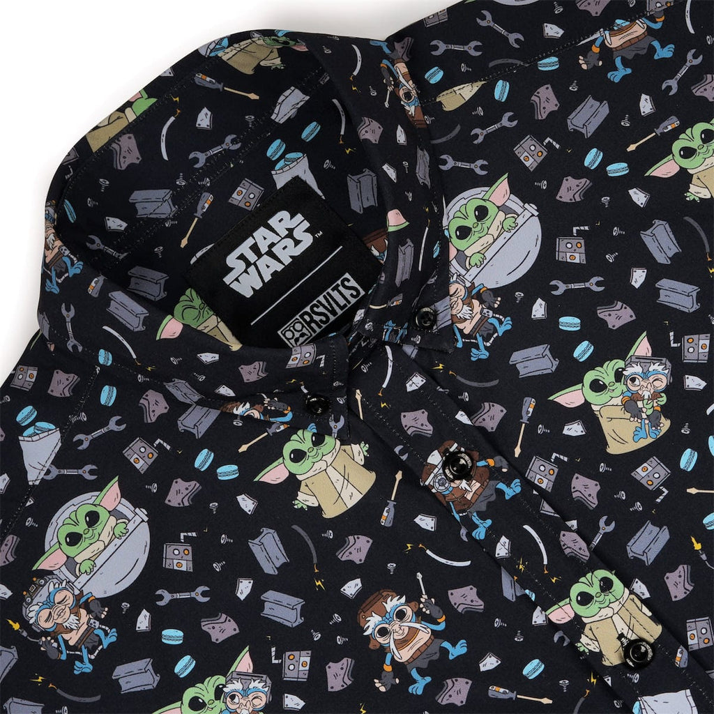 RSVLTS Frik 'n' Grogu KUNUFLEX Short Sleeve Shirt in Black — detail 7