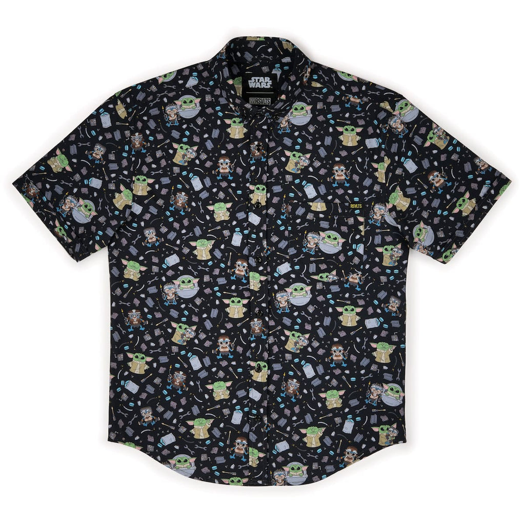 RSVLTS Frik 'n' Grogu KUNUFLEX Short Sleeve Shirt in Black — detail 6