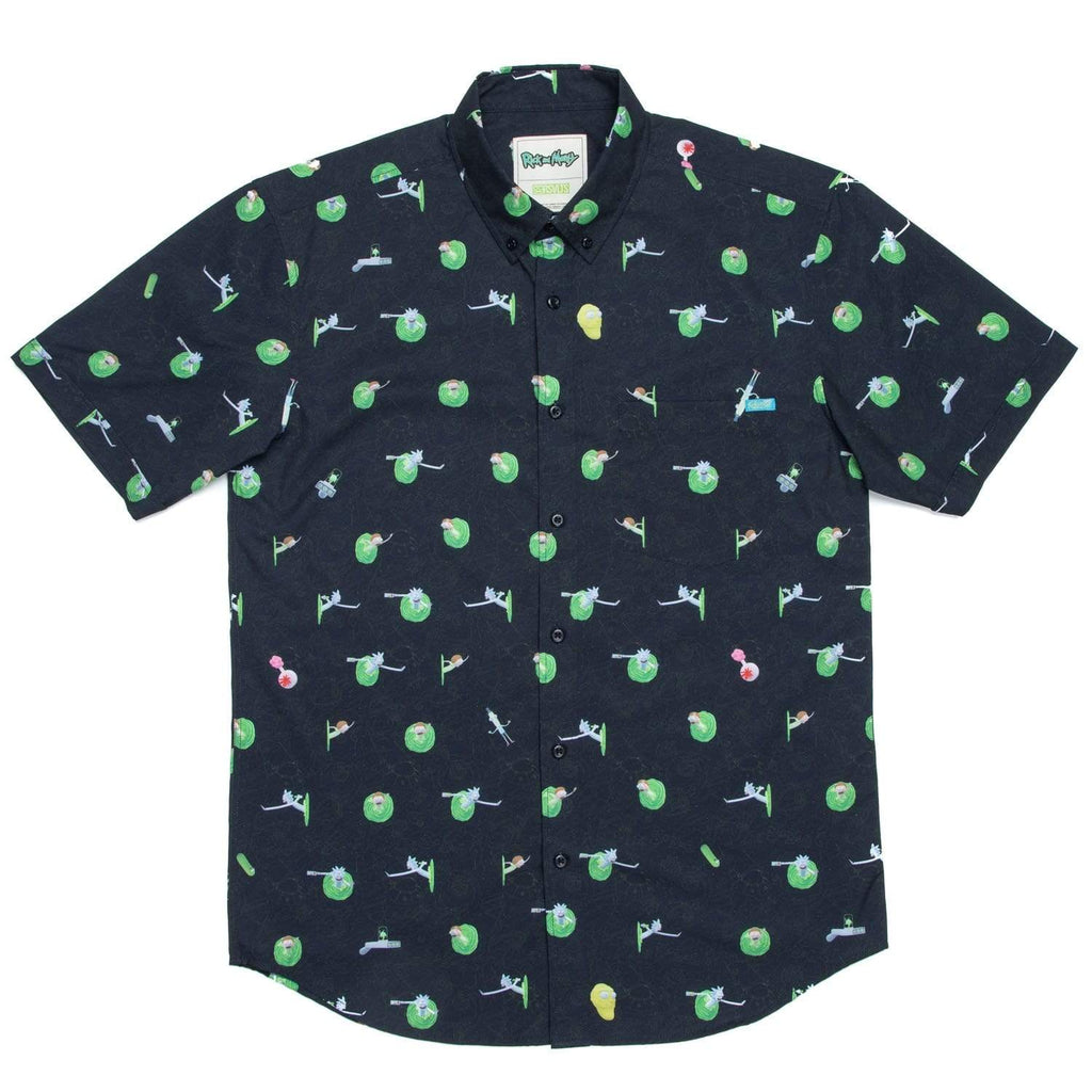 RSVLTS The Portal KUNUFLEX Short Sleeve Shirt in Black — detail 2