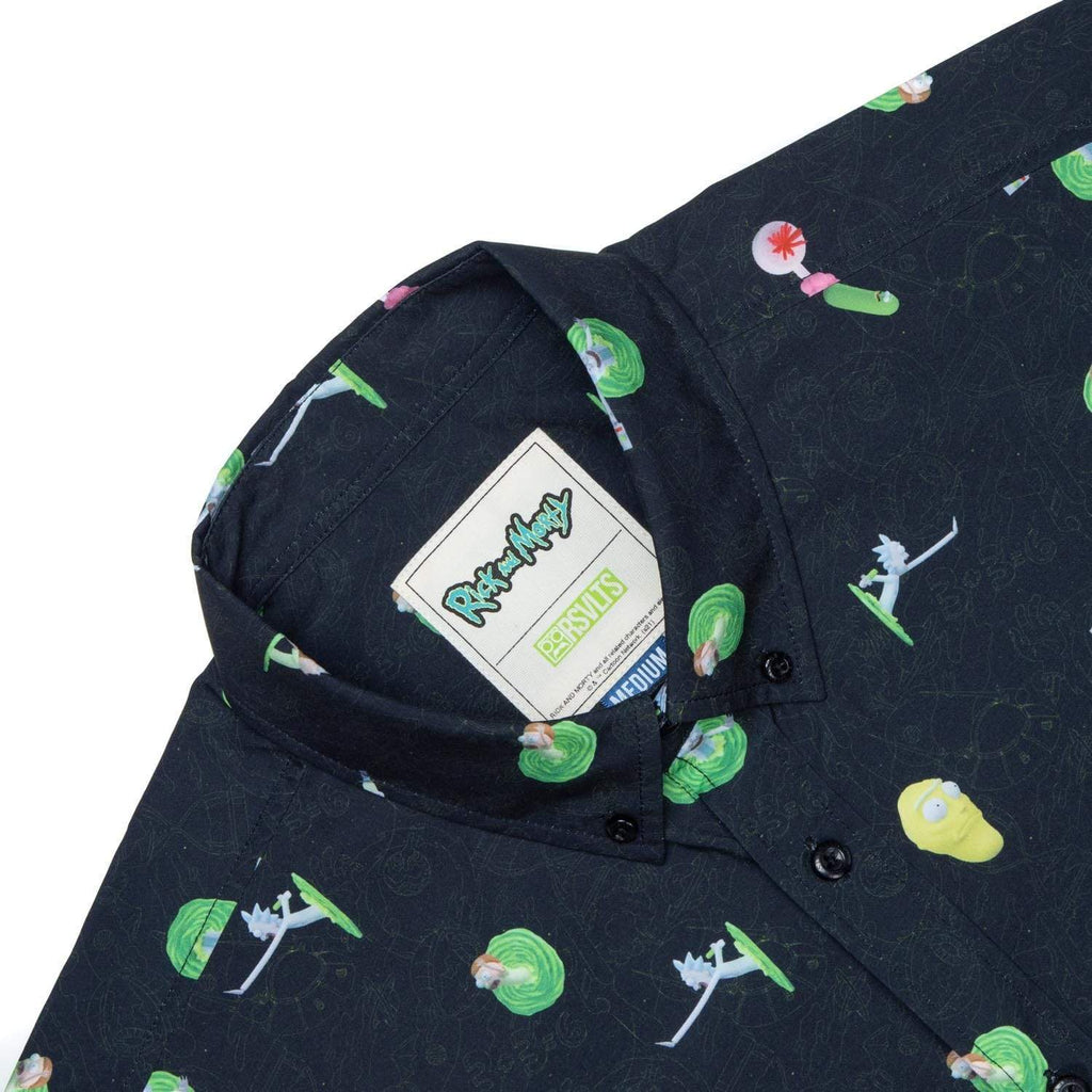 RSVLTS The Portal KUNUFLEX Short Sleeve Shirt in Black — detail 8