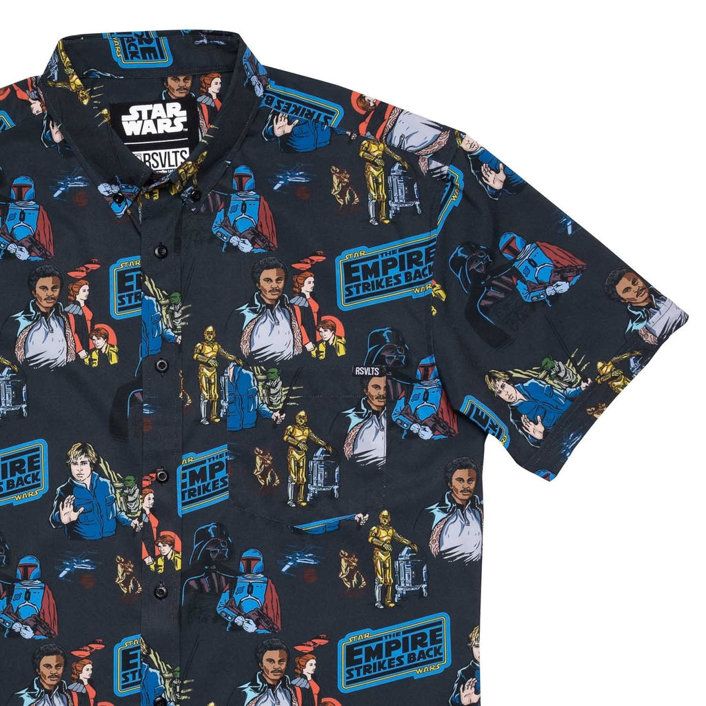 RSVLTS All Too Easy KUNUFLEX Short Sleeve Shirt in Black — front view