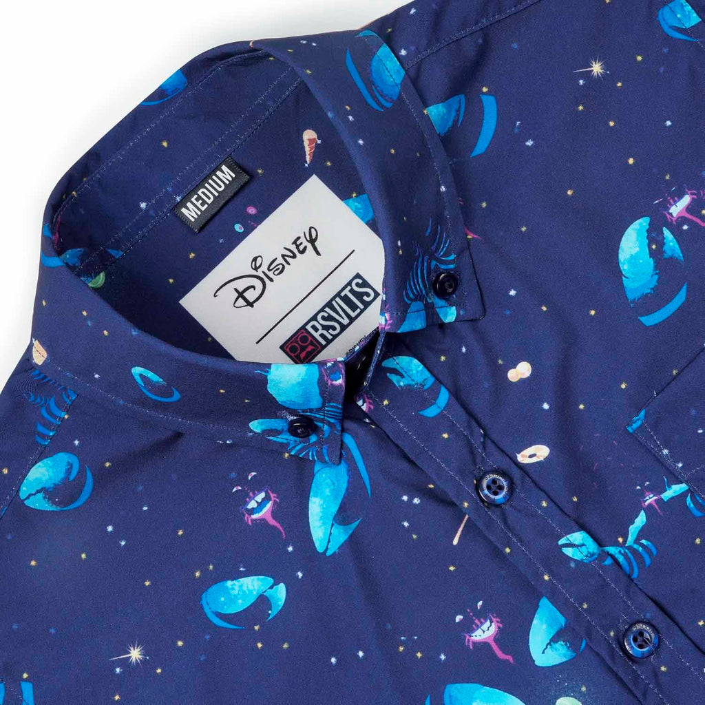 RSVLTS I’d Rather Be Shiny Youth KUNUFLEX Short Sleeve Shirt in Blue — detail 6