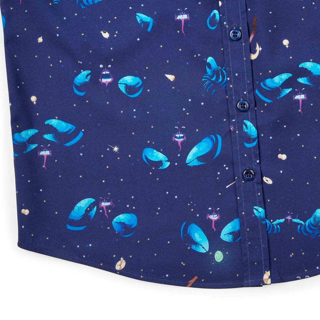RSVLTS I’d Rather Be Shiny Youth KUNUFLEX Short Sleeve Shirt in Blue — detail 7