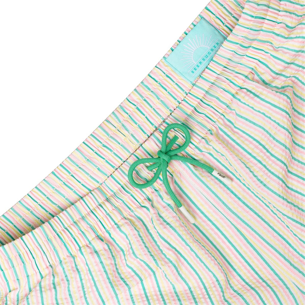 RSVLTS Easy Does It Stretch Seersucker Hybrid Shorts in White — detail 7