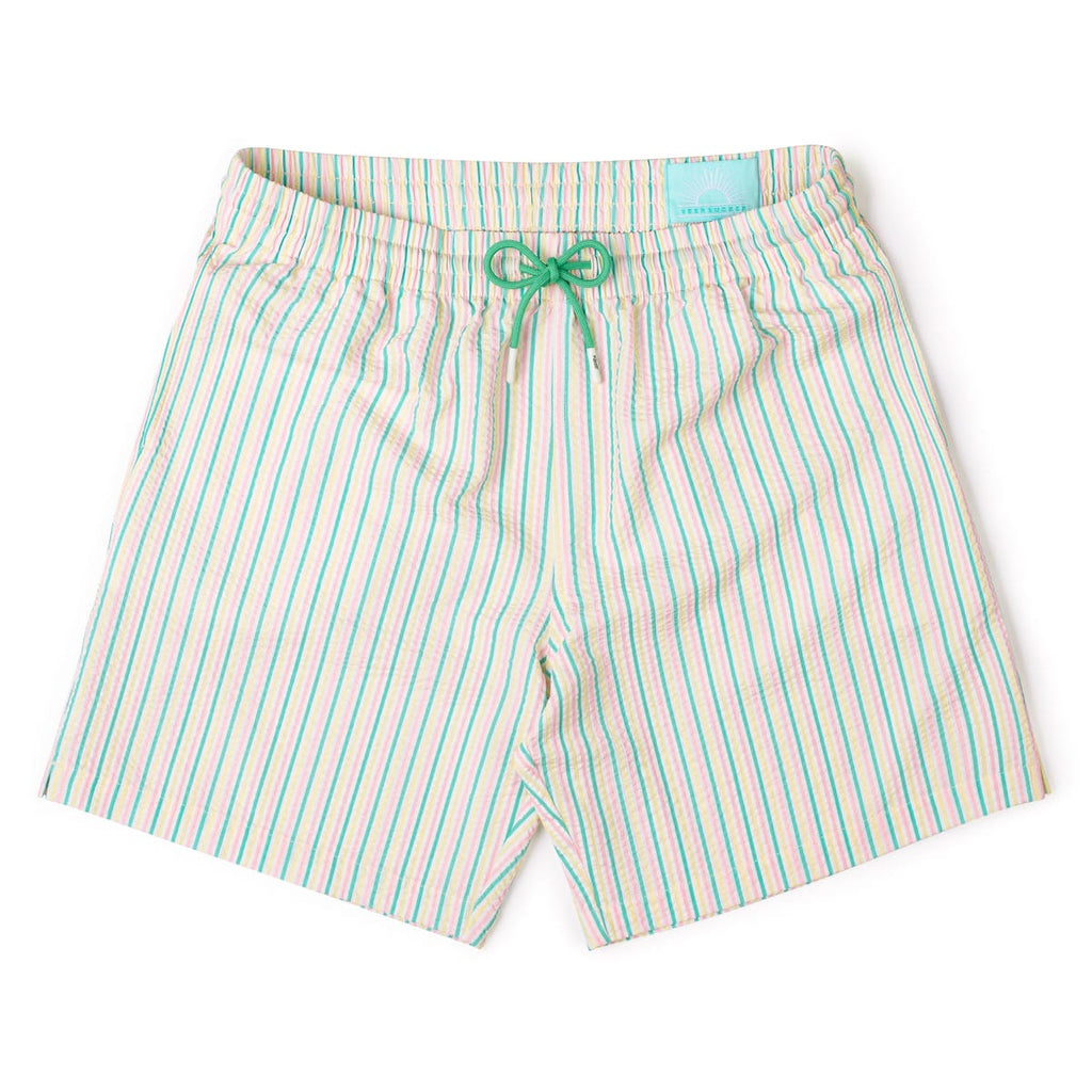 RSVLTS Easy Does It Stretch Seersucker Hybrid Shorts in White — detail 4