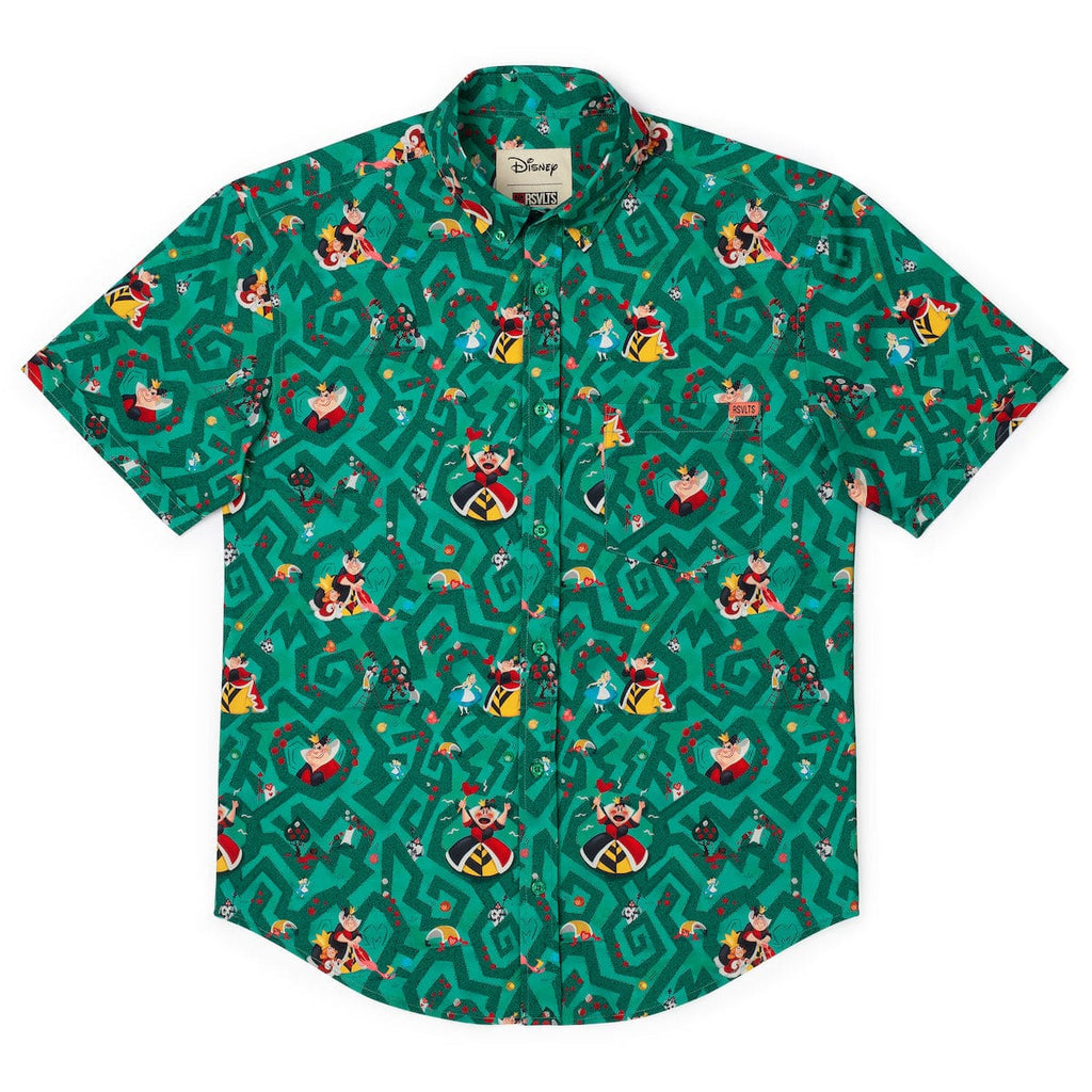 RSVLTS Off with Their Heads! KUNUFLEX Short Sleeve Shirt in Green — detail 7