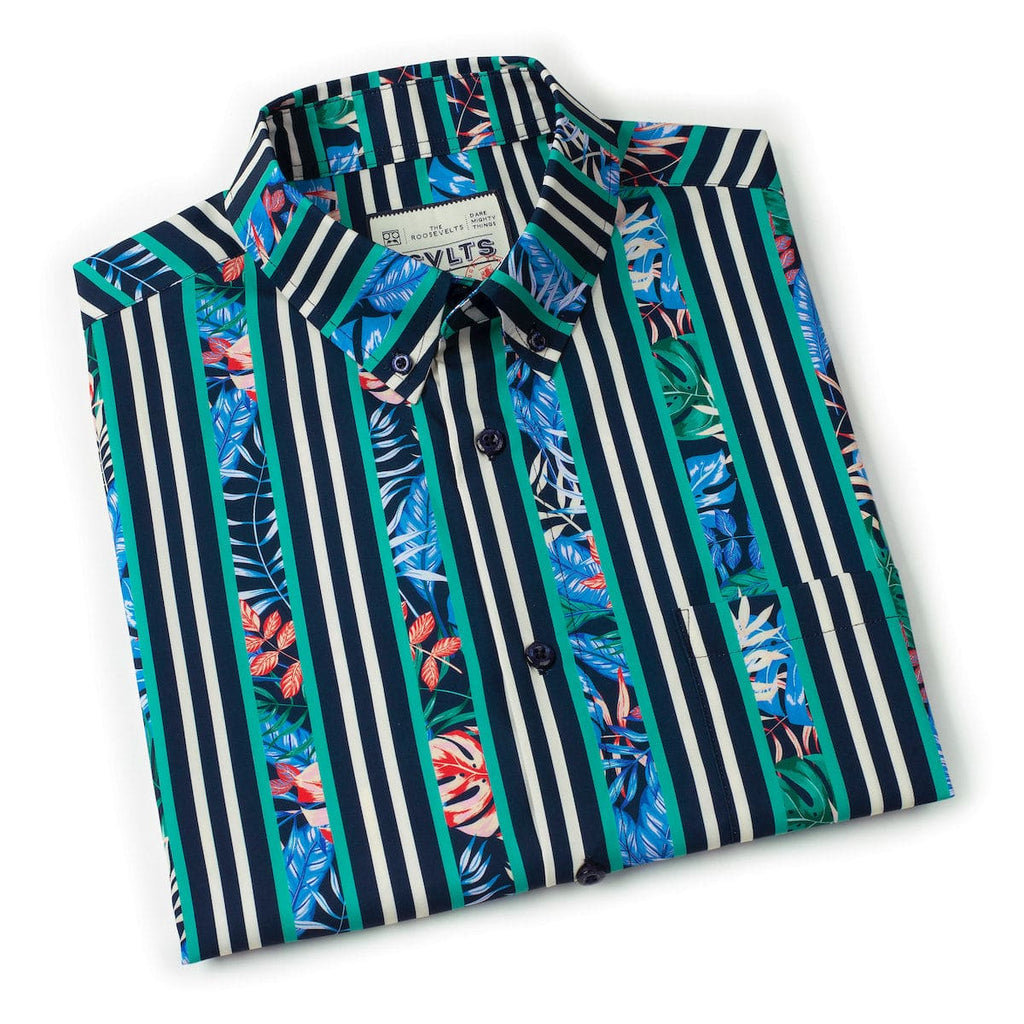 RSVLTS Dream Between the Lines KUNUFLEX Short Sleeve Shirt in Blue — detail 8