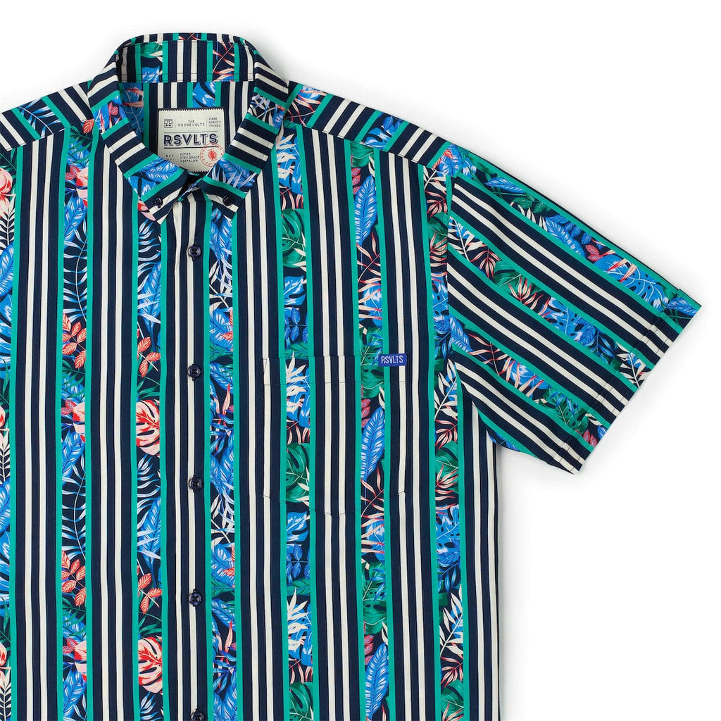 RSVLTS Dream Between the Lines KUNUFLEX Short Sleeve Shirt in Blue — detail 2