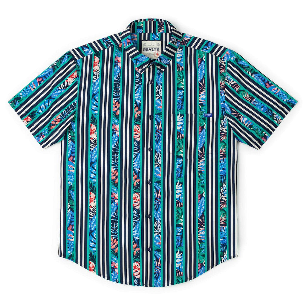 RSVLTS Dream Between the Lines KUNUFLEX Short Sleeve Shirt in Blue — detail 5