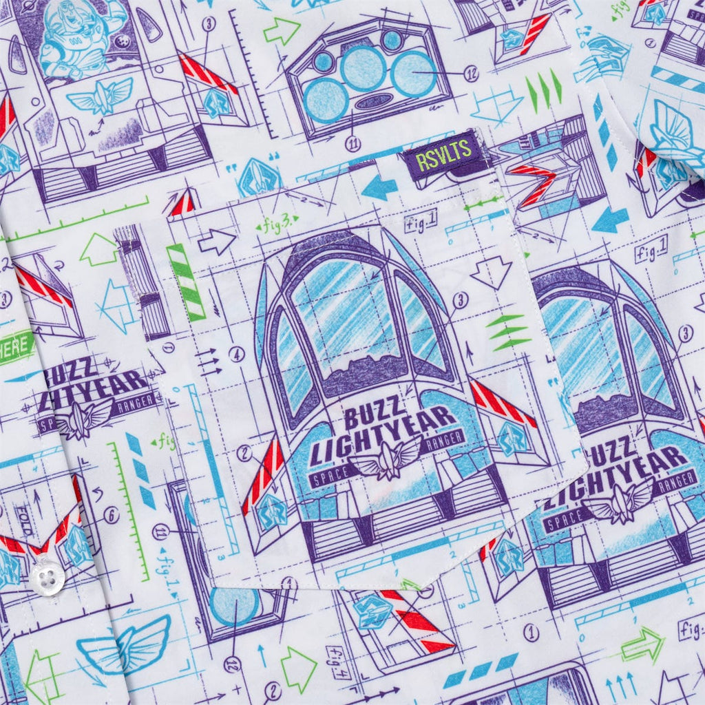 RSVLTS Space Ranger Schematics KUNUFLEX Short Sleeve Shirt in Blue — detail 3