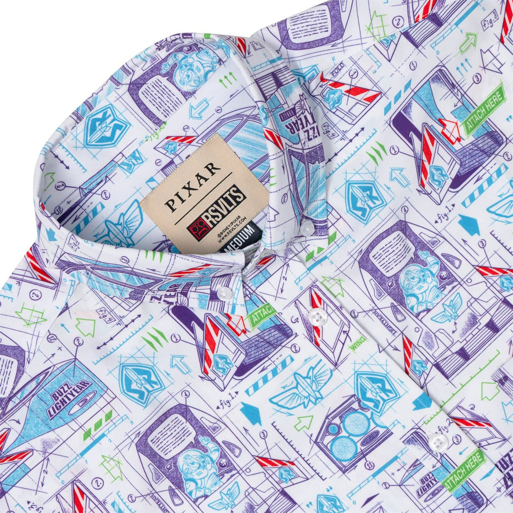 RSVLTS Space Ranger Schematics KUNUFLEX Short Sleeve Shirt in Blue — detail 6