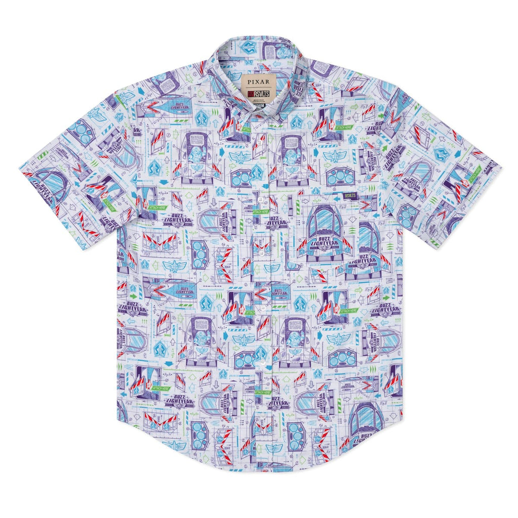 RSVLTS Space Ranger Schematics KUNUFLEX Short Sleeve Shirt in Blue — detail 5