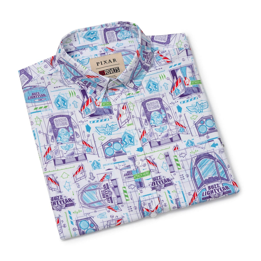 RSVLTS Space Ranger Schematics KUNUFLEX Short Sleeve Shirt in Blue — detail 8