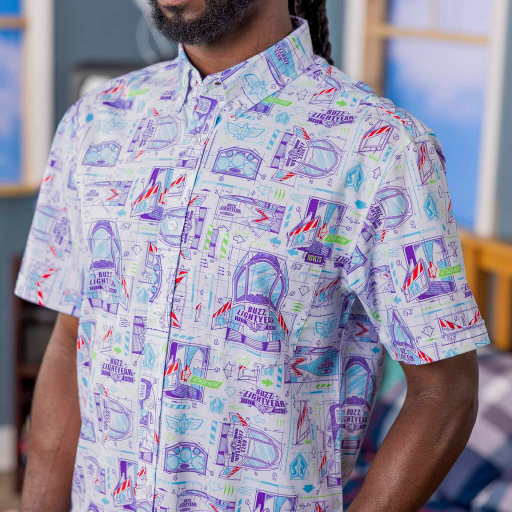 RSVLTS Space Ranger Schematics KUNUFLEX Short Sleeve Shirt in Blue — detail 4