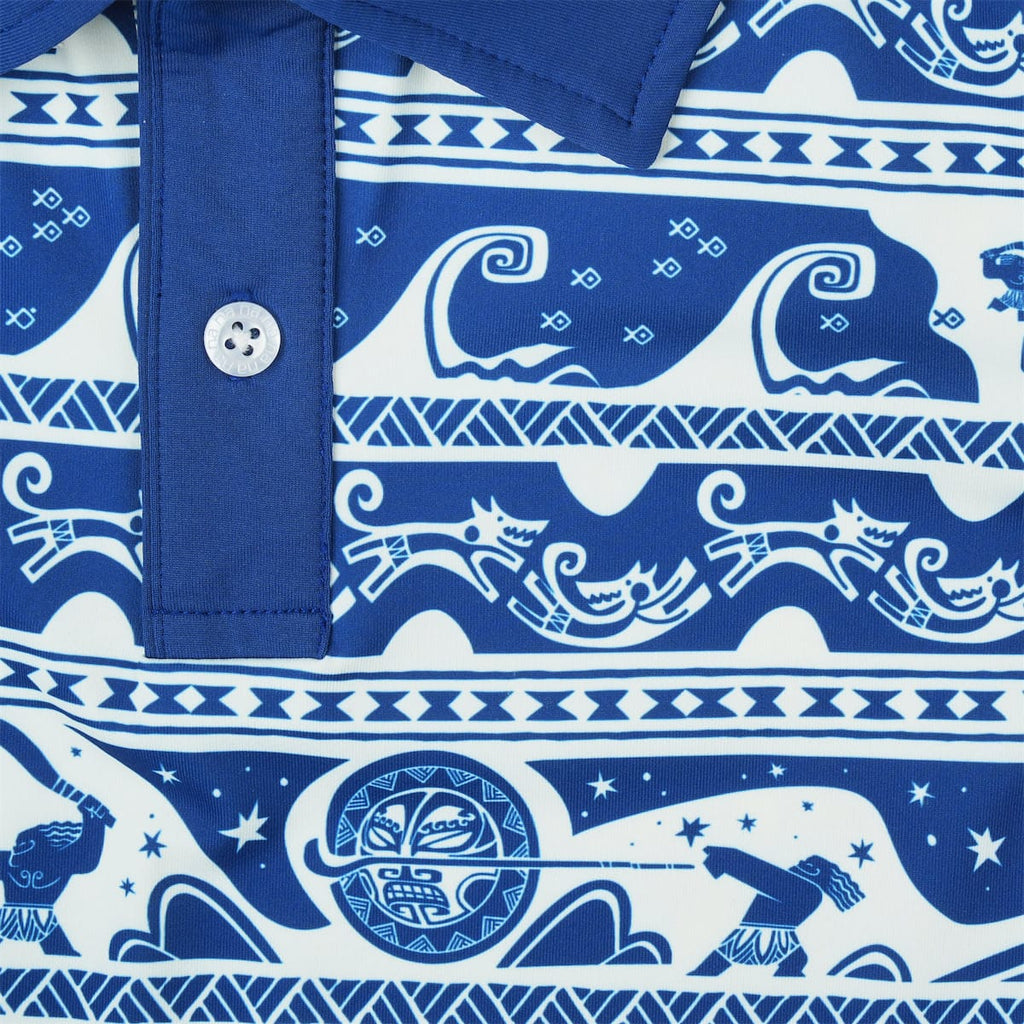 RSVLTS You’re Welcome Preschool All-Day Polo in Blue — detail 2