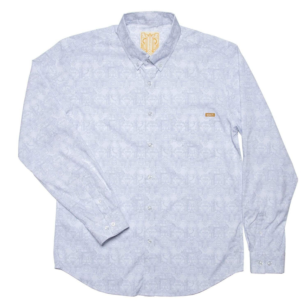 RSVLTS The Speakeasy Long Sleeve Shirt in White — detail 2
