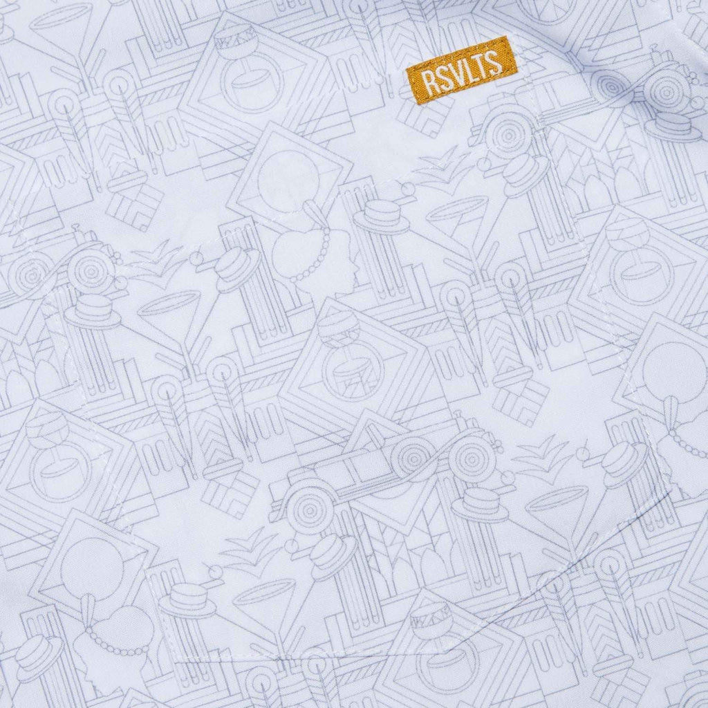 RSVLTS The Speakeasy Long Sleeve Shirt in White — detail 4